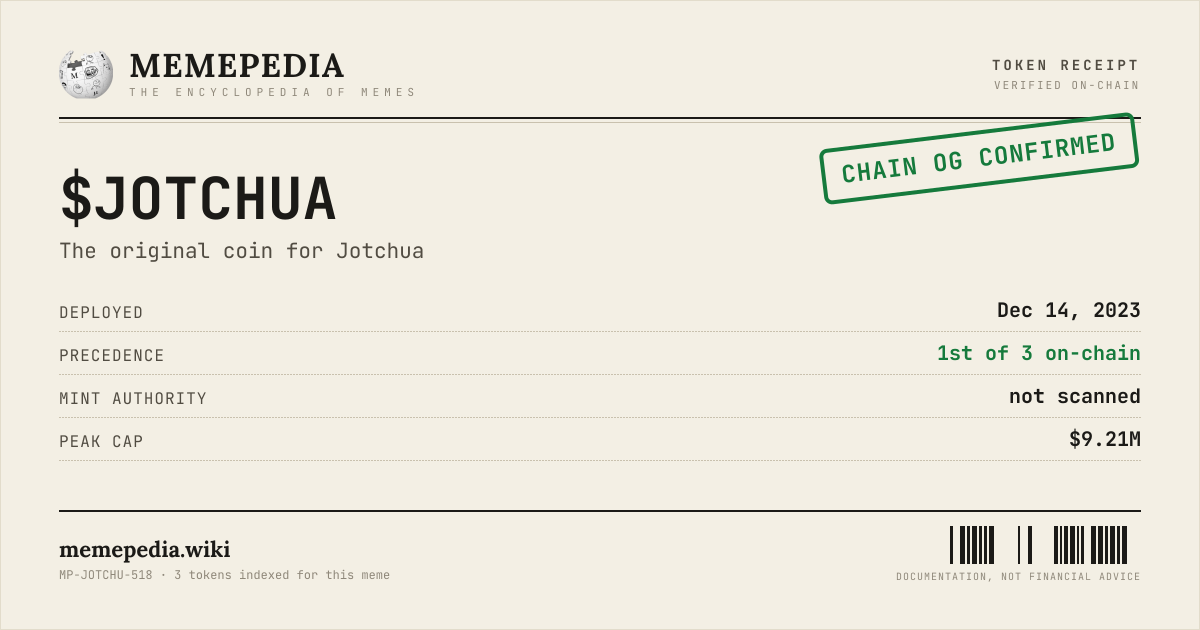 Memepedia receipt card