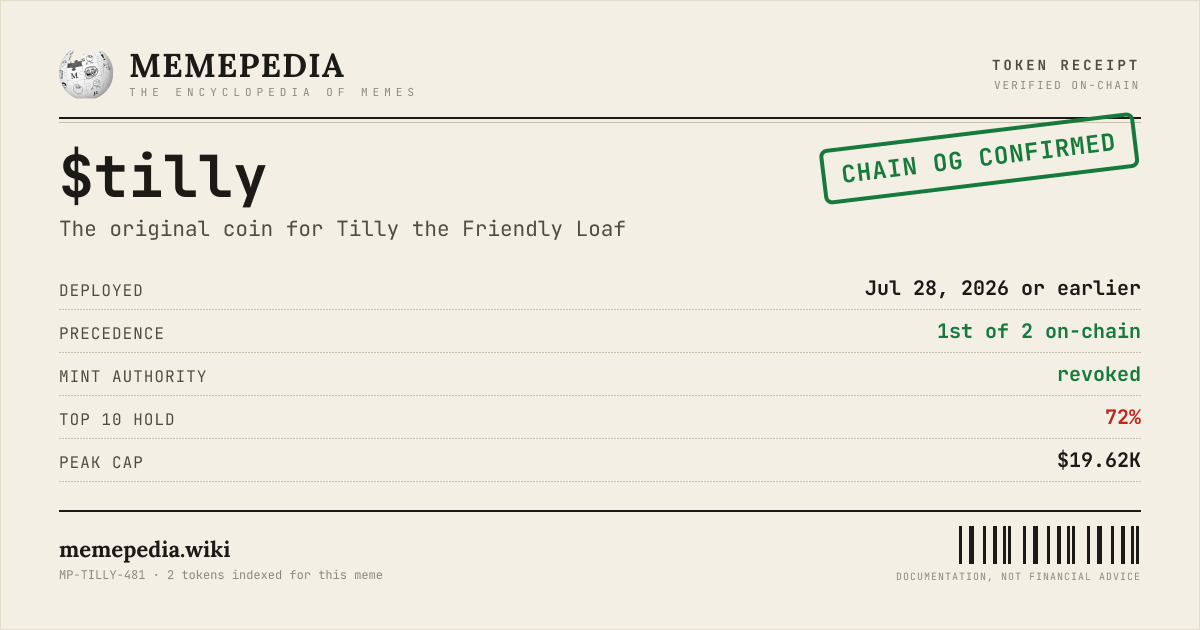 Memepedia receipt card