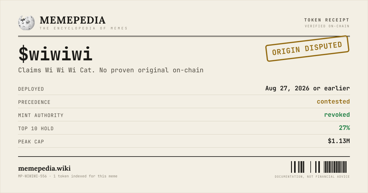 Memepedia receipt card