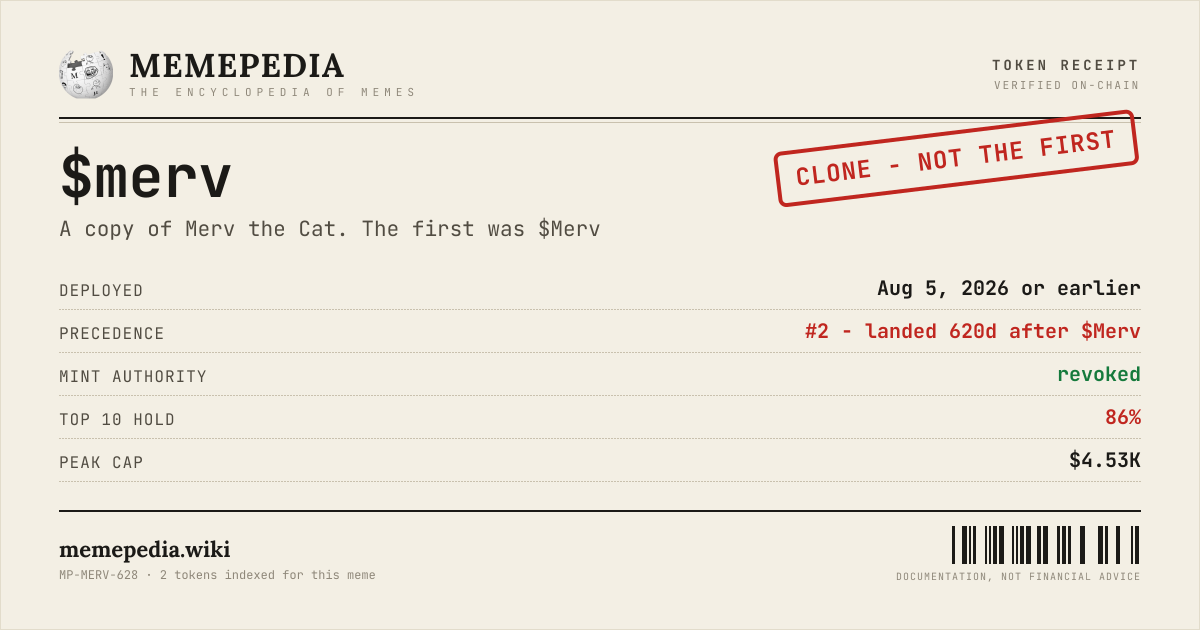 Memepedia receipt card