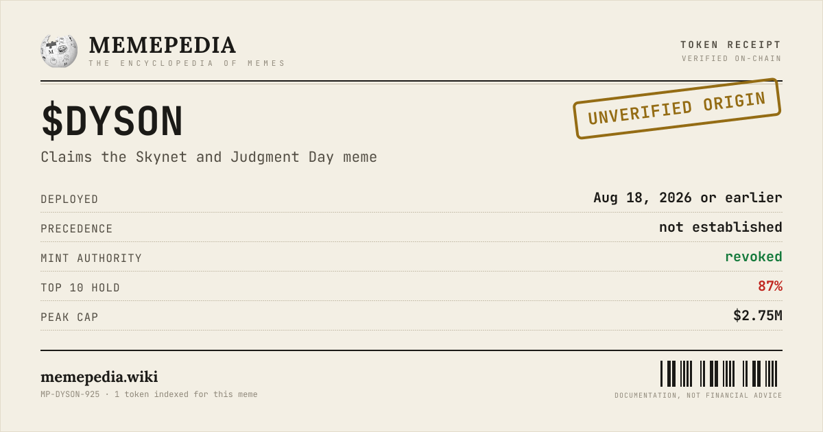 Memepedia receipt card