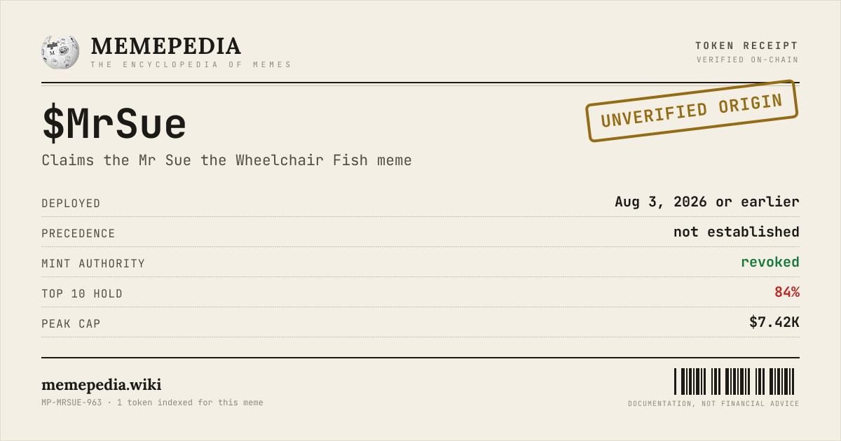 Memepedia receipt card