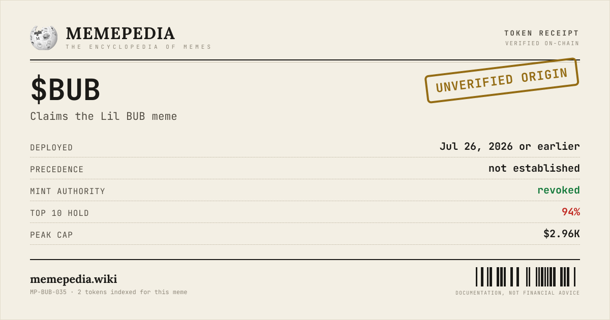 Memepedia receipt card