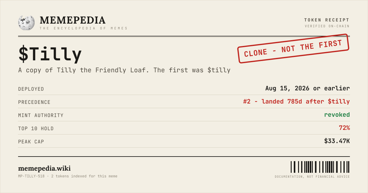 Memepedia receipt card