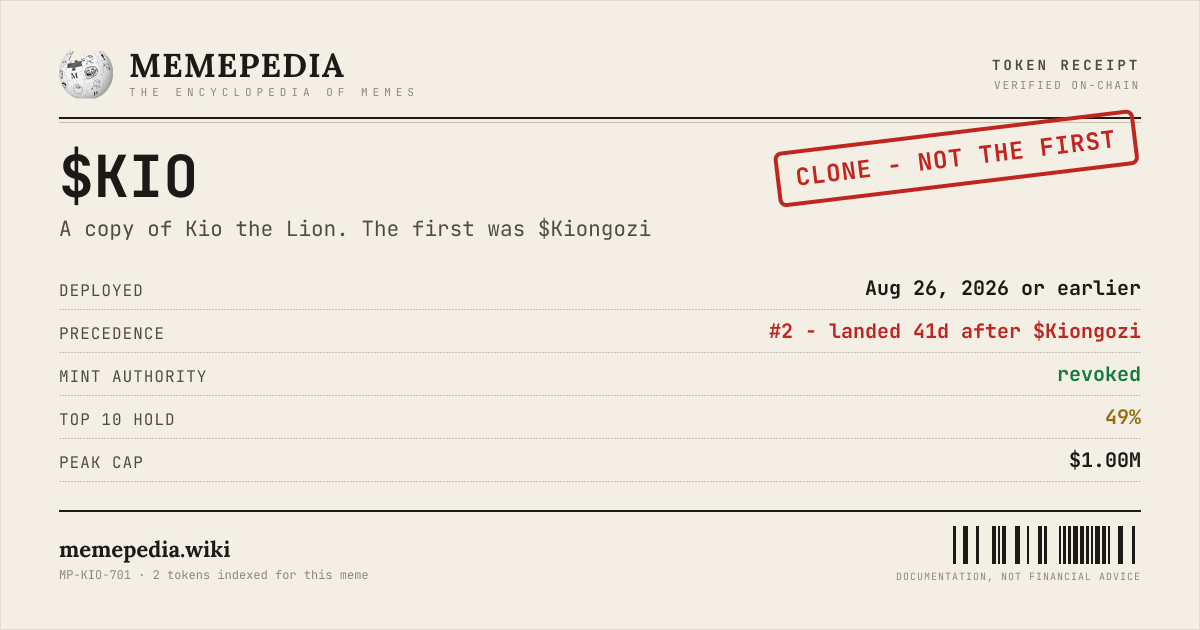 Memepedia receipt card