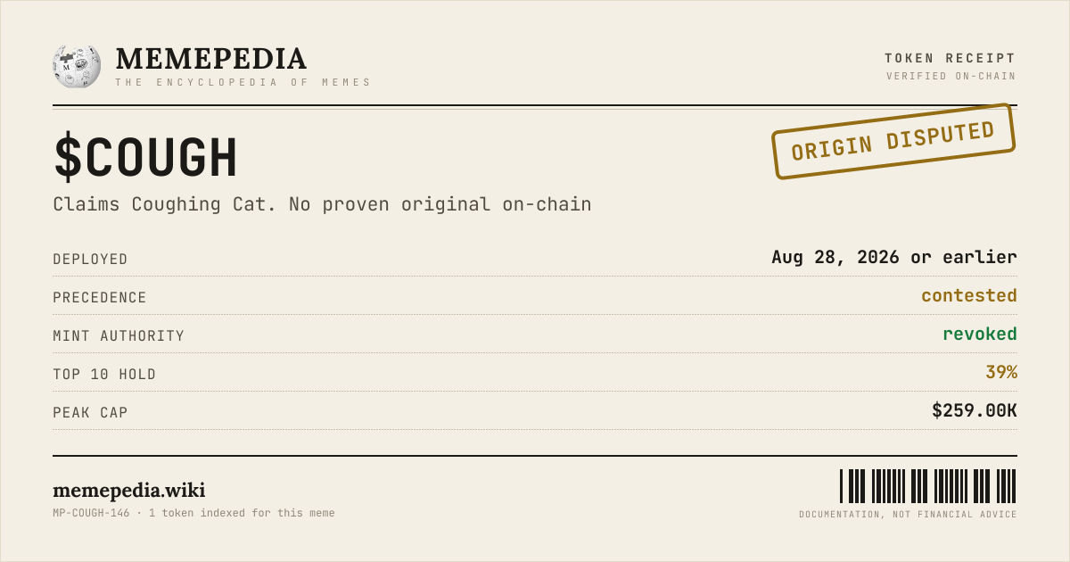Memepedia receipt card