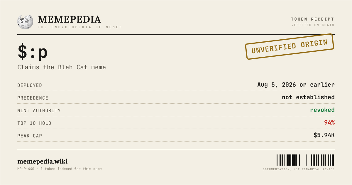 Memepedia receipt card