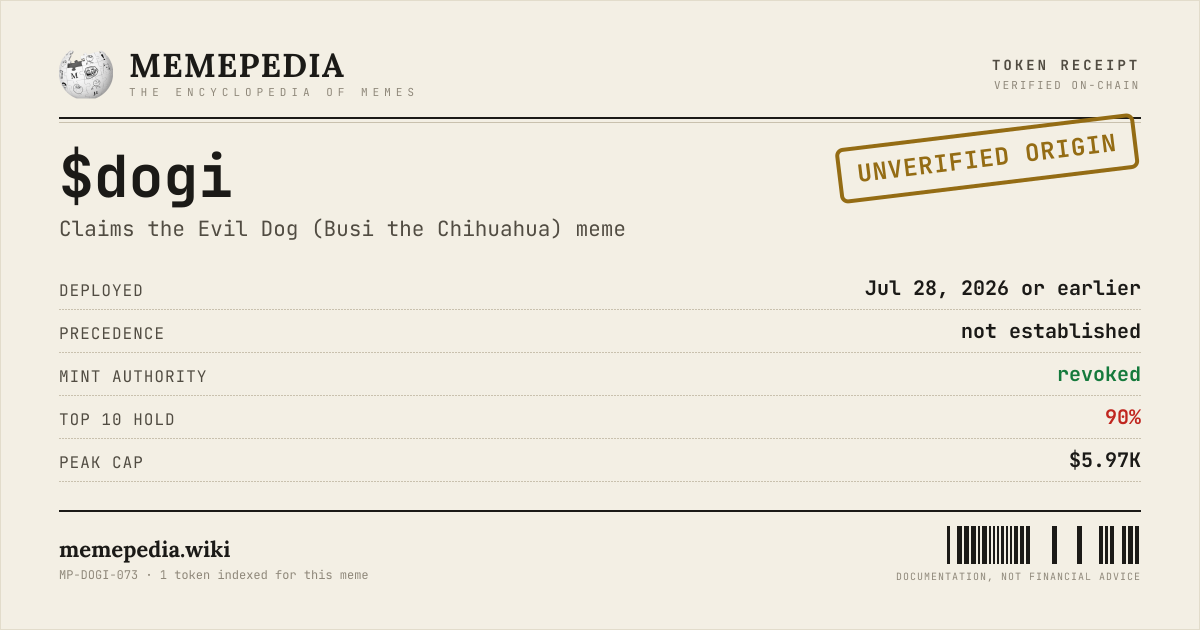 Memepedia receipt card