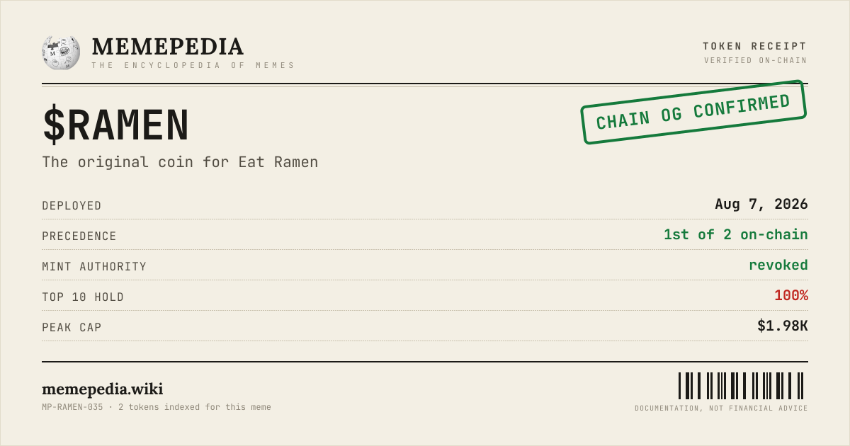 Memepedia receipt card