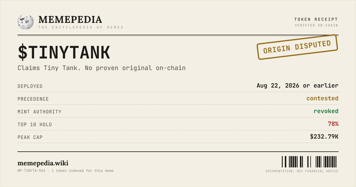 Memepedia receipt card