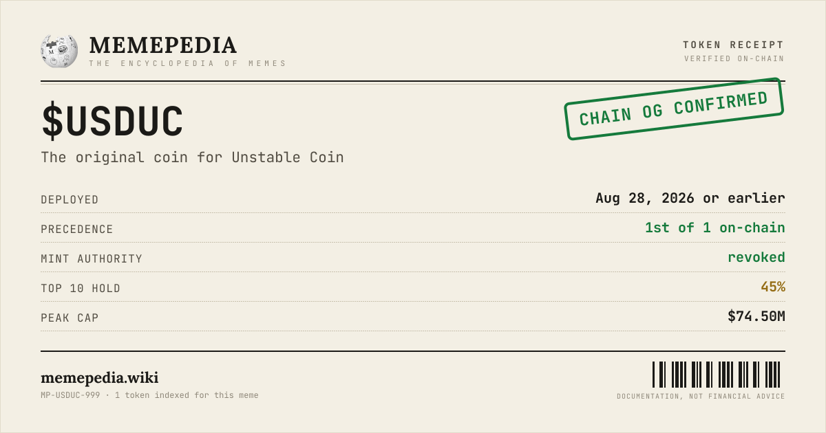 Memepedia receipt card