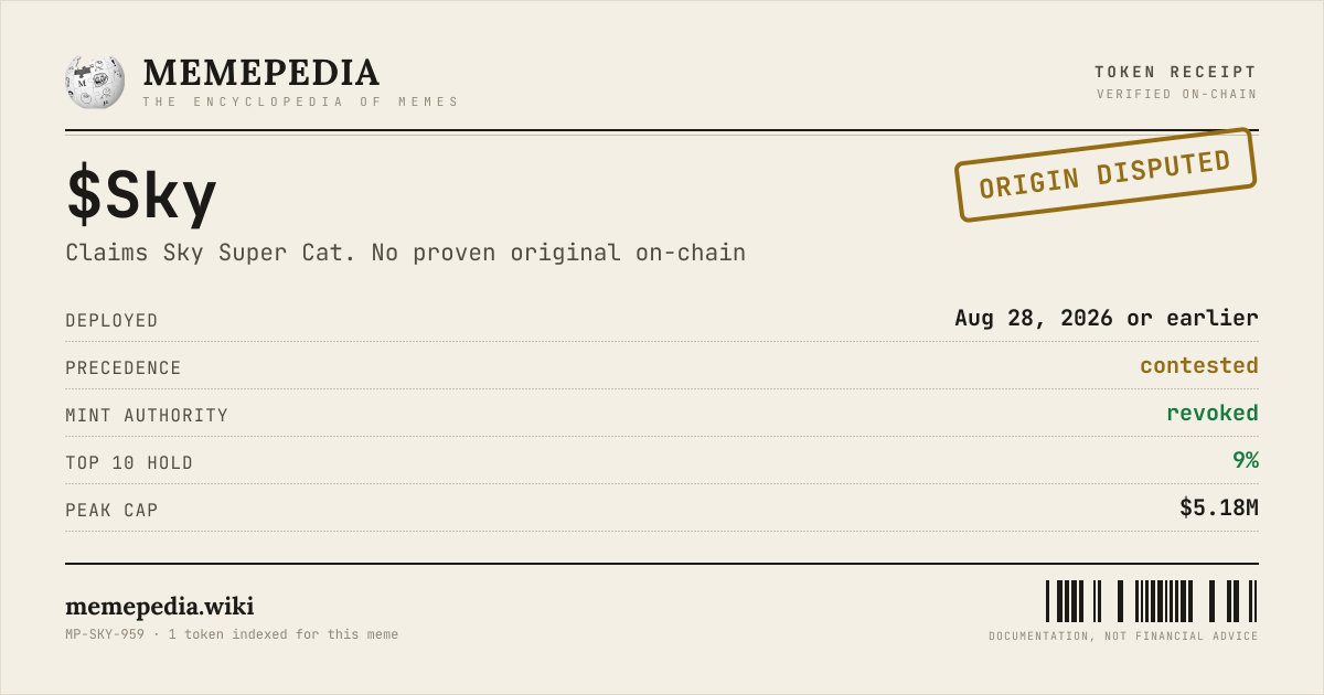 Memepedia receipt card