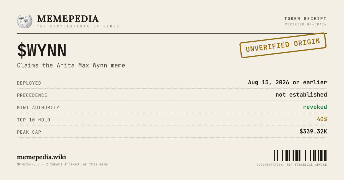Memepedia receipt card