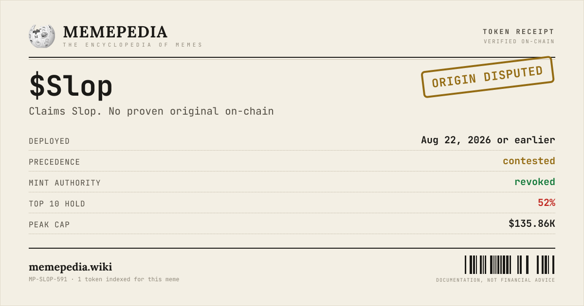 Memepedia receipt card