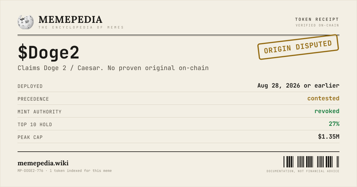 Memepedia receipt card