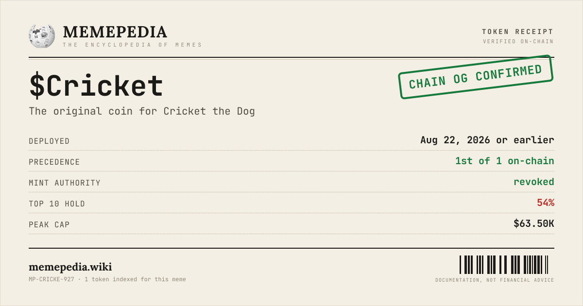 Memepedia receipt card