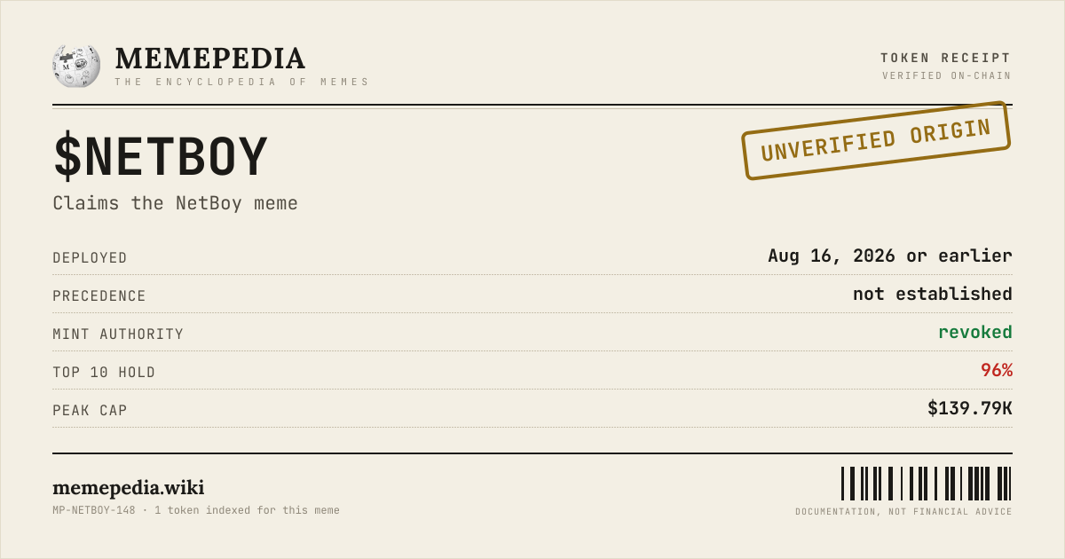 Memepedia receipt card