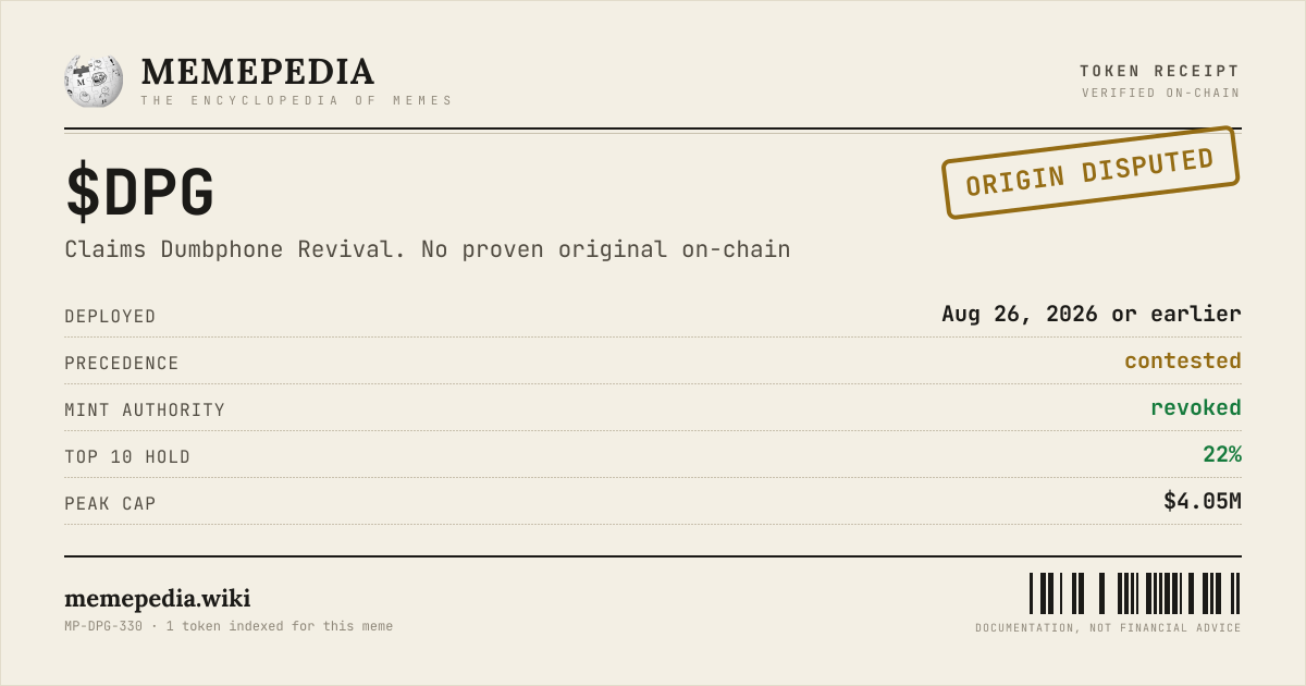 Memepedia receipt card