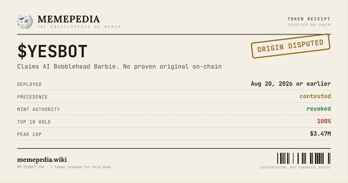 Memepedia receipt card